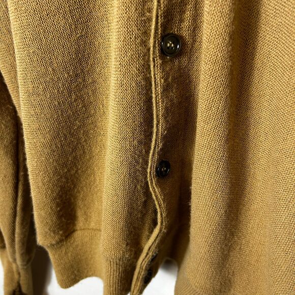 VTG 80s Izod Lacoste Men's Camel Tan Orlon Acrylic LS Cardigan Sweater Size XL - Picture 7 of 13